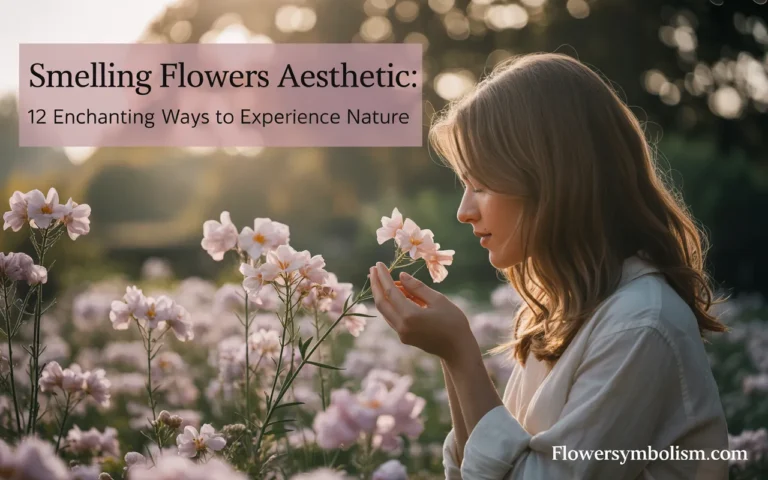 smelling flowers aesthetic