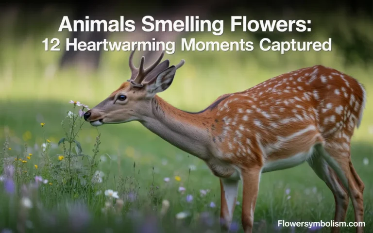 animals smelling flowers