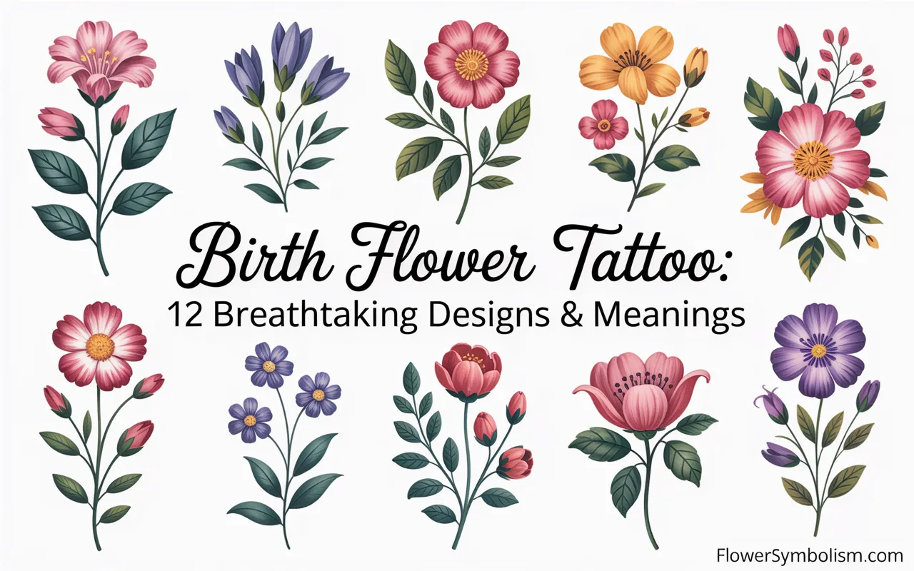 birth flower tattoo