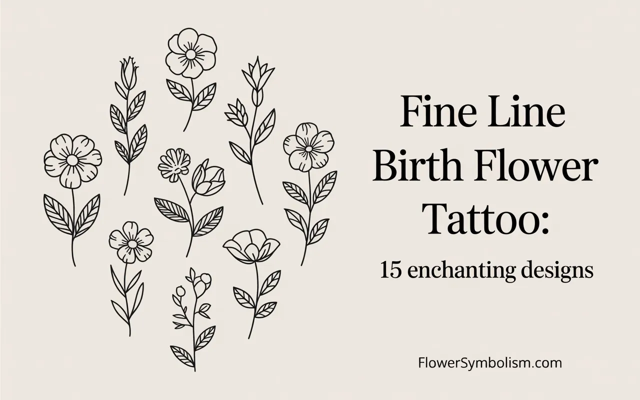 fine line birth flower tattoo