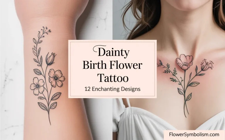 dainty birth flower tattoo