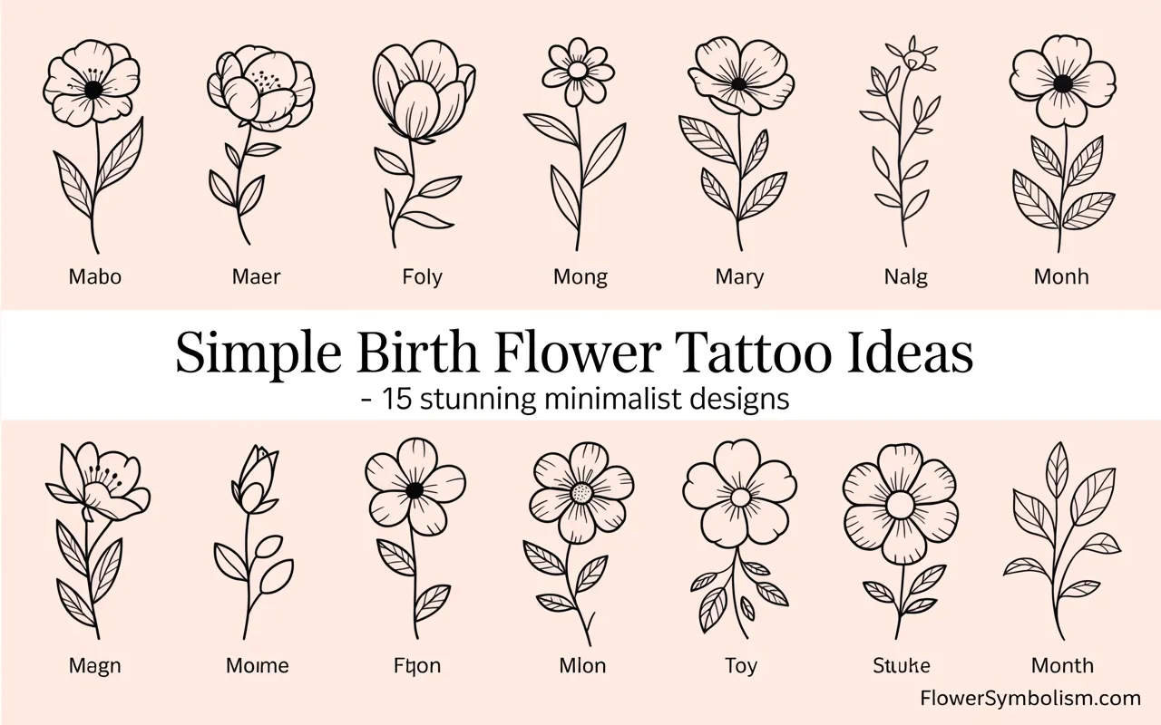 simple birth flower tattoo