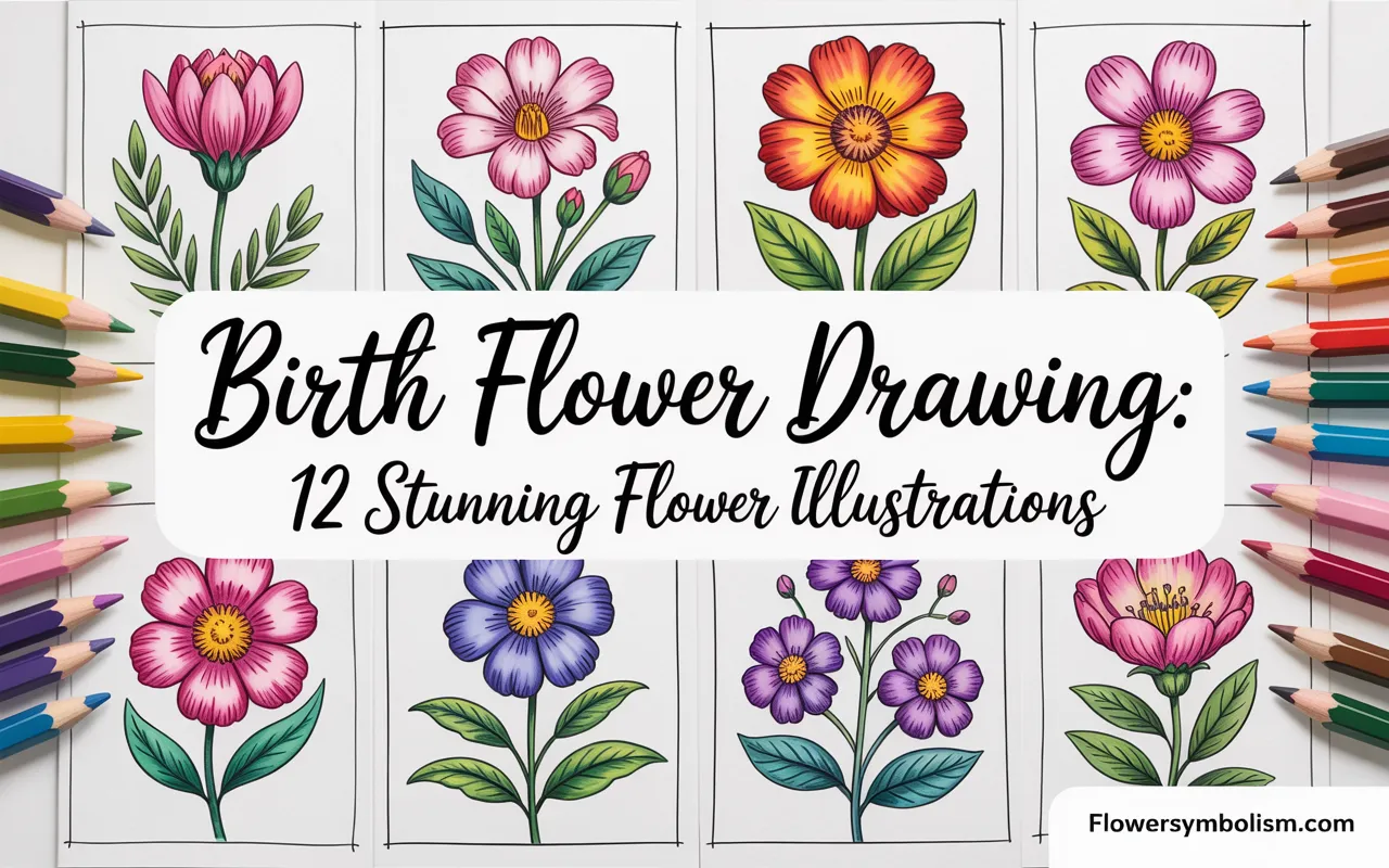 birth flower drawing