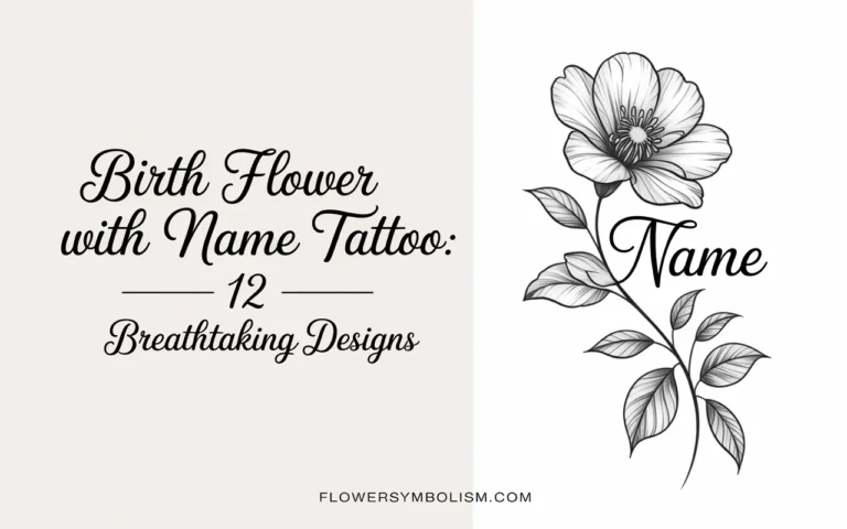 birth flower with name tattoo
