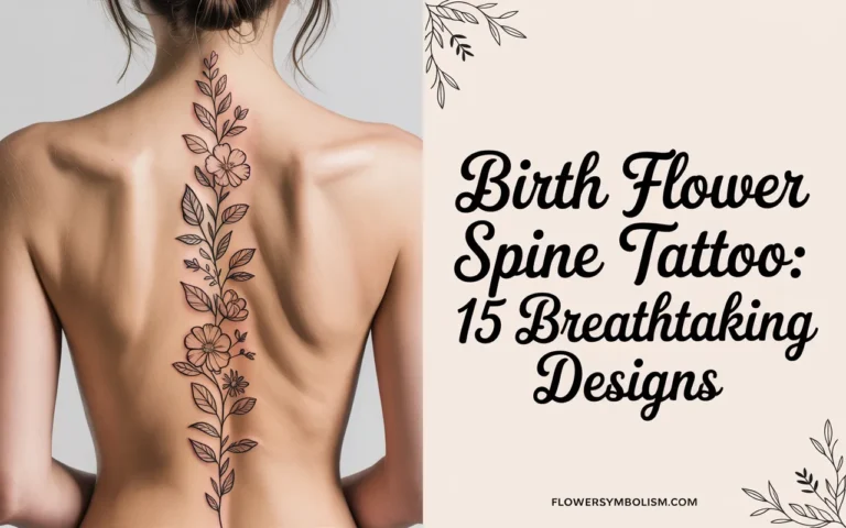 birth flower spine tattoo