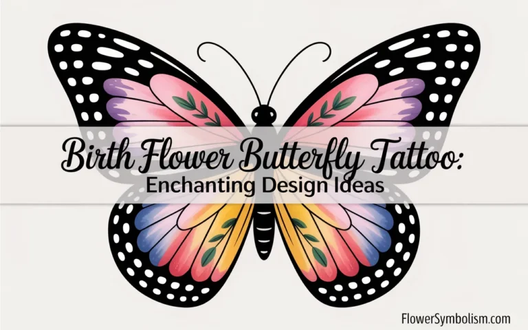 birth flower butterfly tattoo