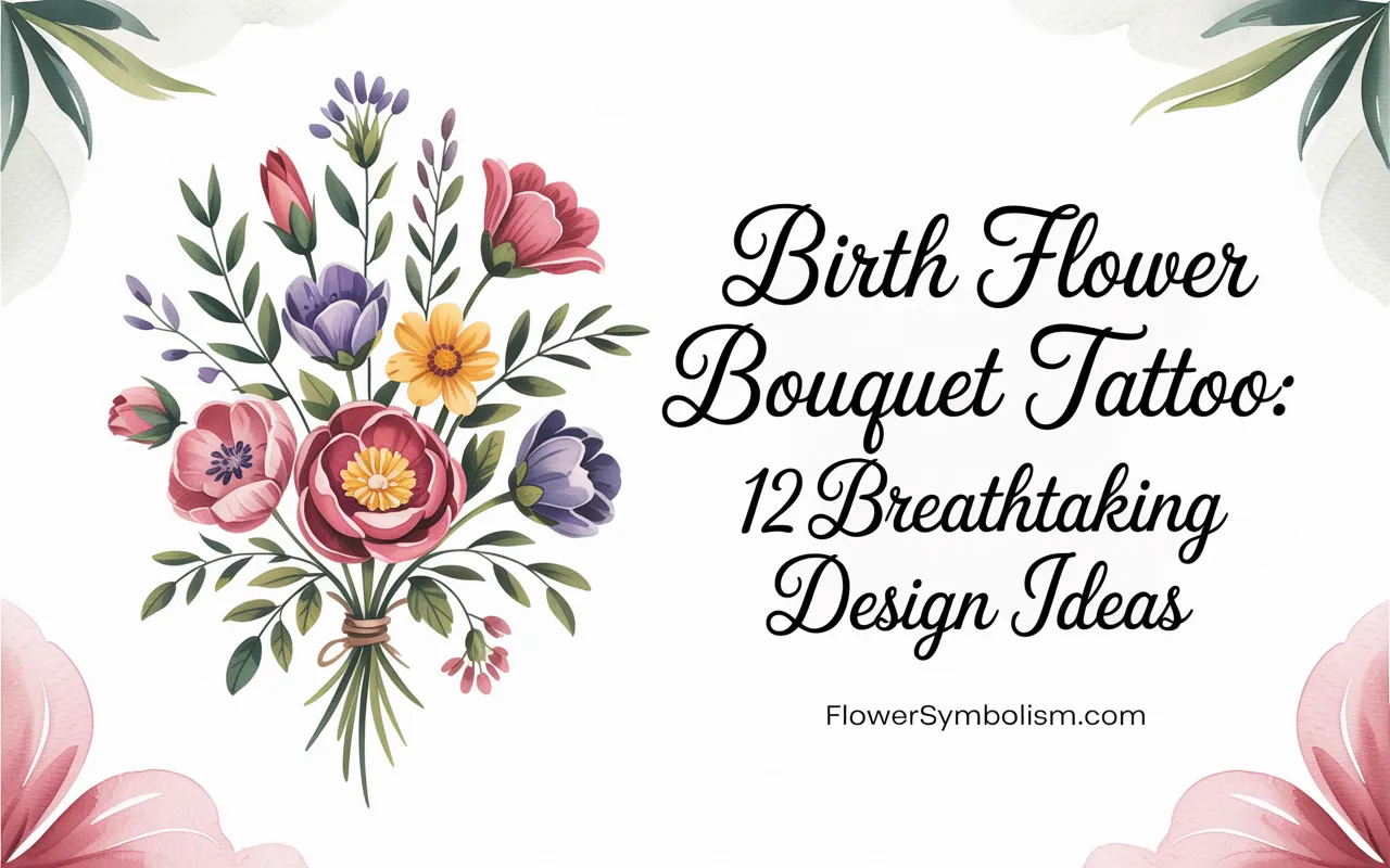 birth flower bouquet tattoo