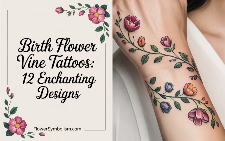 birth flower vine tattoos