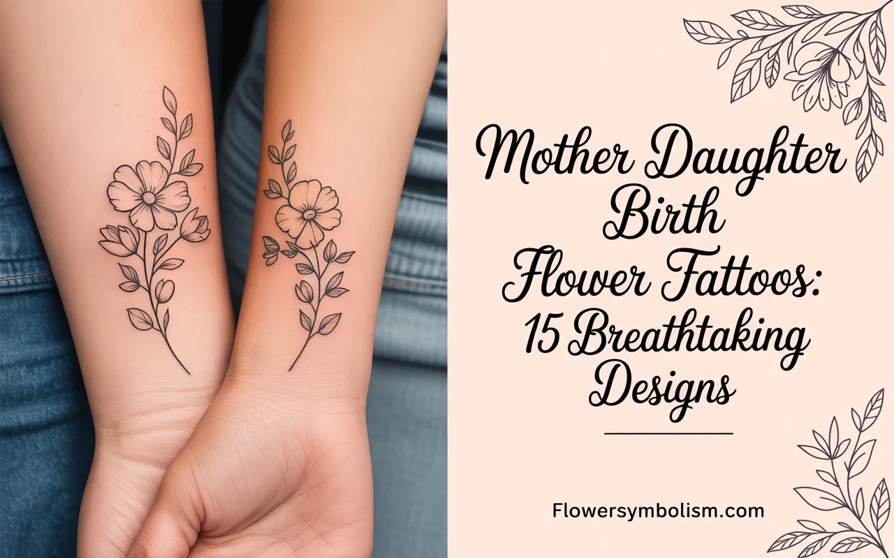 mother daughter birth flower tattoos