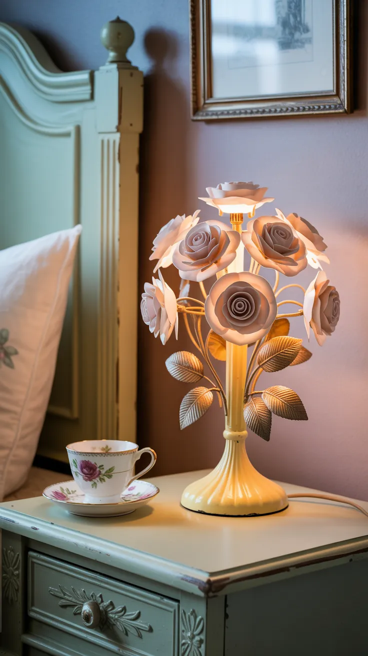Vintage Flower Lamp: Enchanting Decor For Your Home