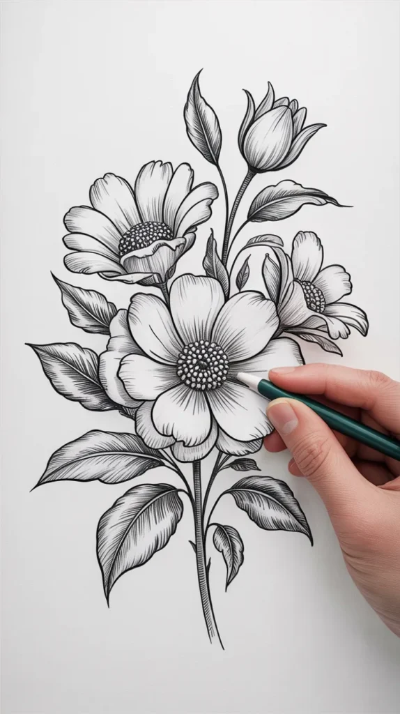 Flower Bouquet Drawing: 12 Stunning Ideas For Beginners