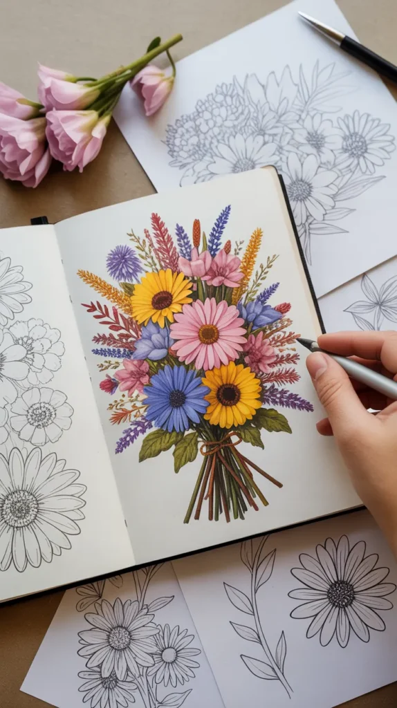 Flower Bouquet Drawing: 12 Stunning Ideas For Beginners