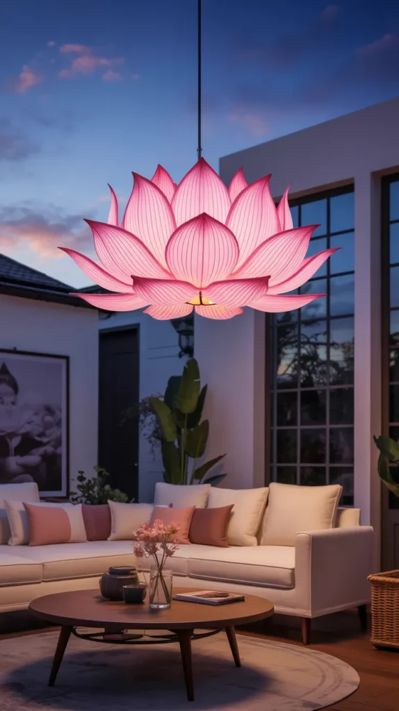 Large Pink Lotus Flower Lantern: Enchanting Home Decor