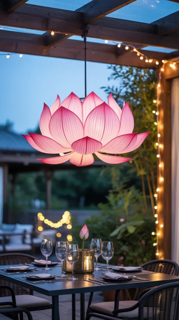 Large Pink Lotus Flower Lantern: Enchanting Home Decor