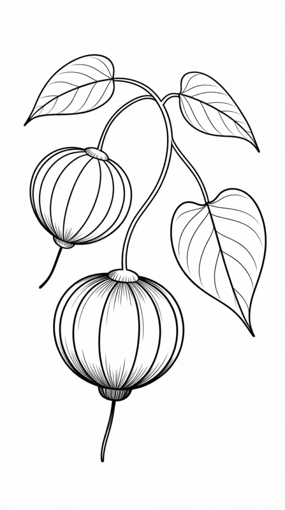 Chinese Lantern Flower Drawing Easy: 10 Beautiful Steps