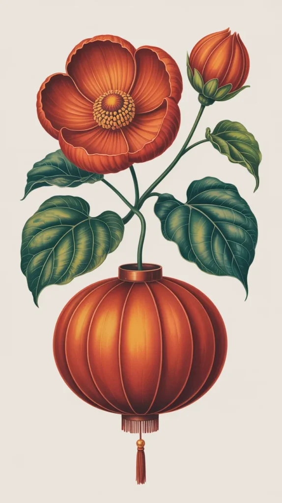 Chinese Lantern Flower Drawing Easy: 10 Beautiful Steps