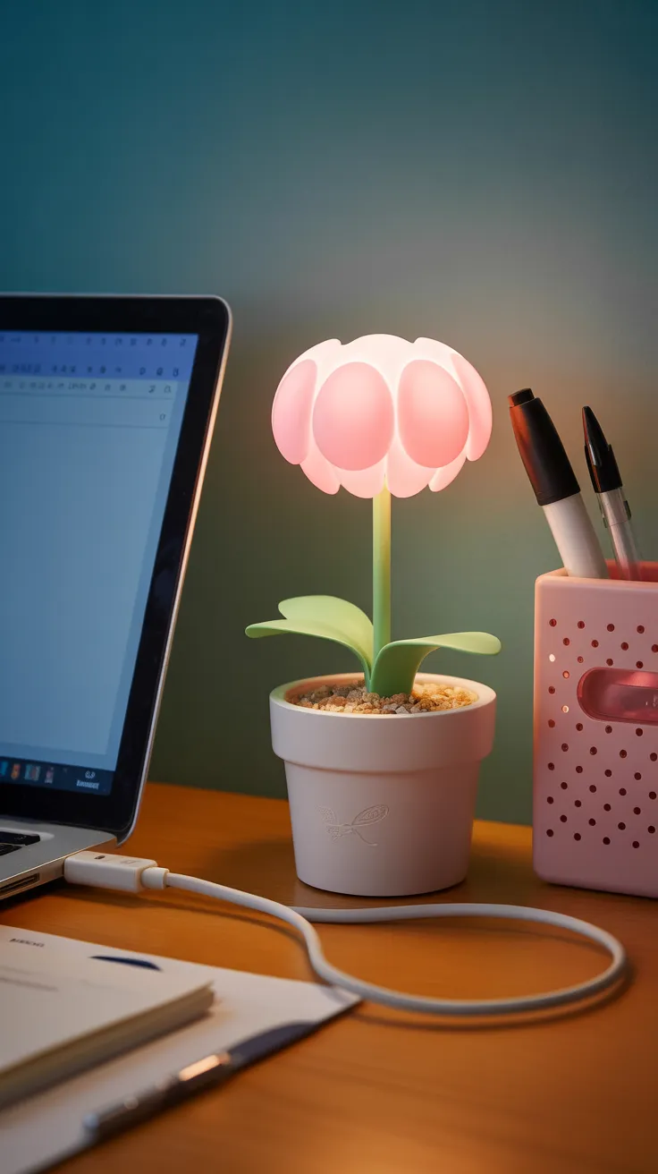 Pink Flower Lamp: Enchanting Decor for Magical Ambiance