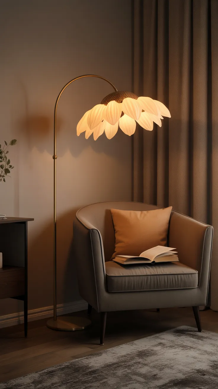 Flower-Shaped Lamps With Glowing Bulbs: 10 Enchanting Designs