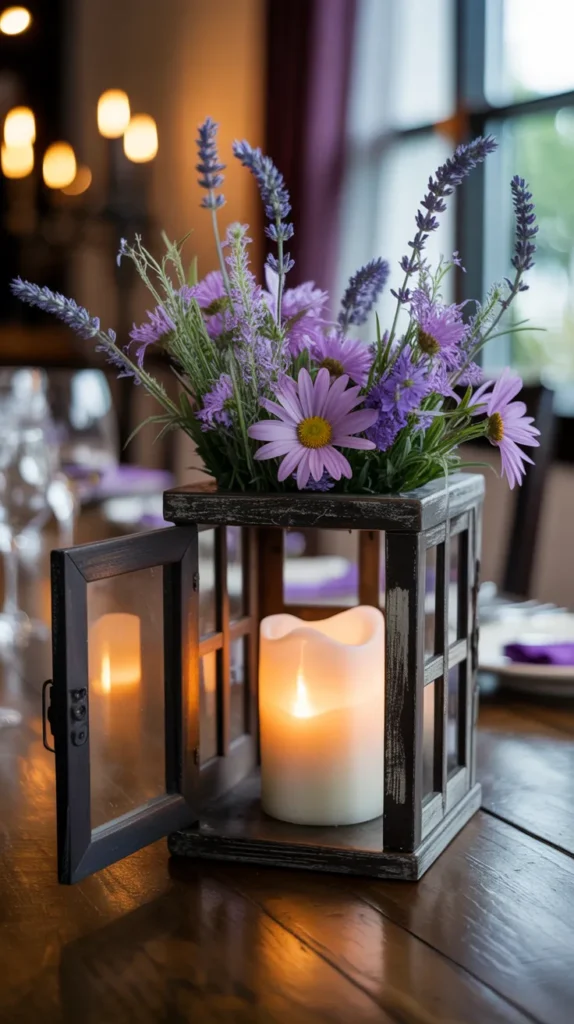Purple Flower Lantern Centerpiece: Enchanting Table Decor Ideas