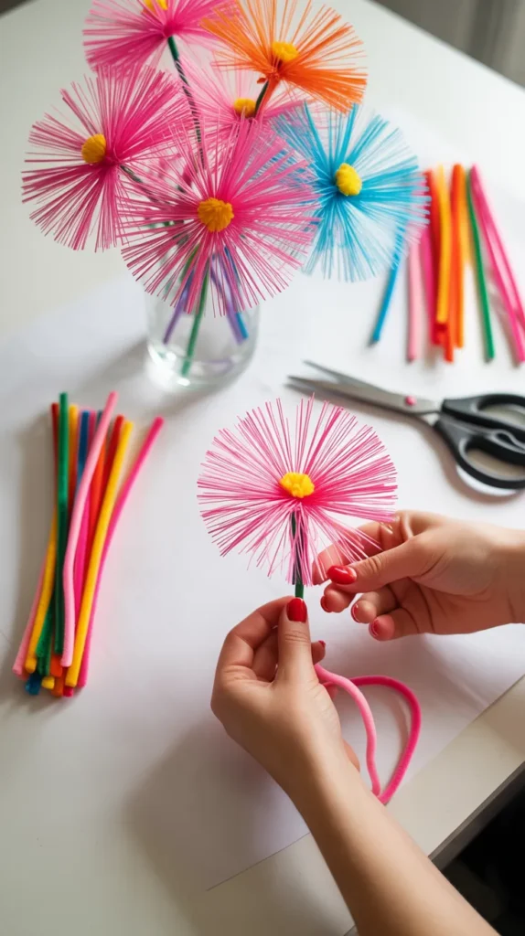 Fuzzy Wire Flower Bouquet: Stunning DIY Craft Ideas
