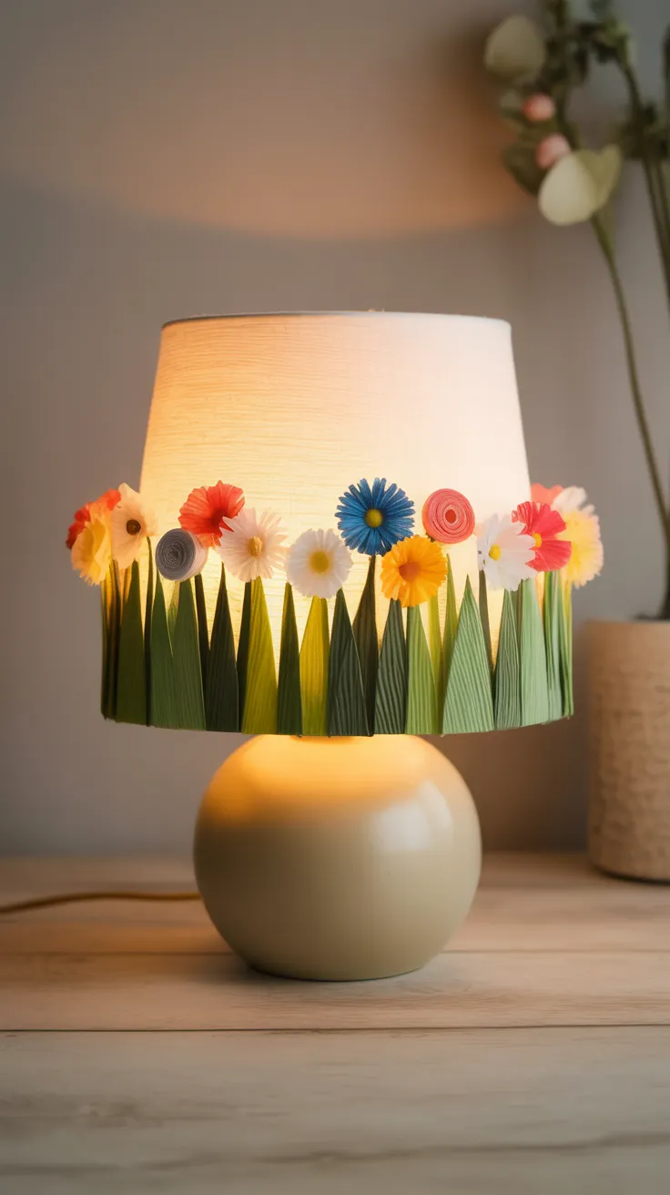 Crepe Paper Flower Lamp: Enchanting DIY Home Decor Ideas
