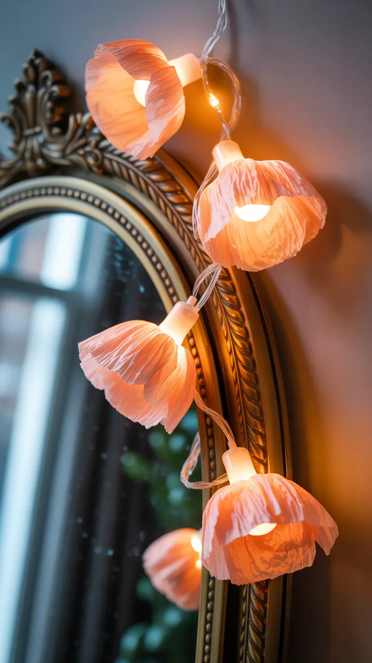Crepe Paper Flower Lamp: Enchanting DIY Home Decor Ideas