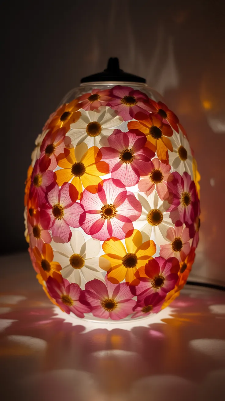 Pressed Flower Lamp: Enchanting DIY Home Decor Ideas