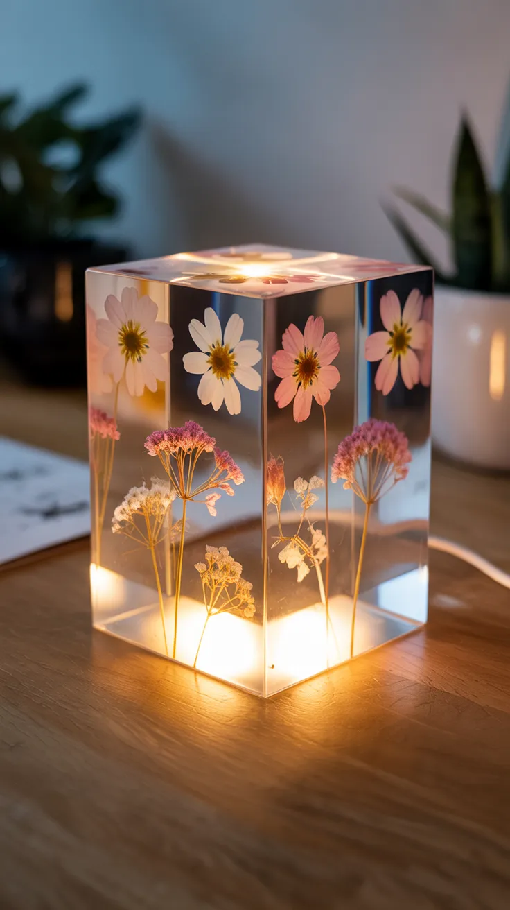 Pressed Flower Lamp: Enchanting DIY Home Decor Ideas