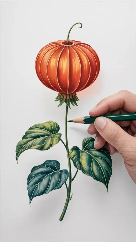 Chinese Lantern Flower Drawing Easy: 10 Beautiful Steps
