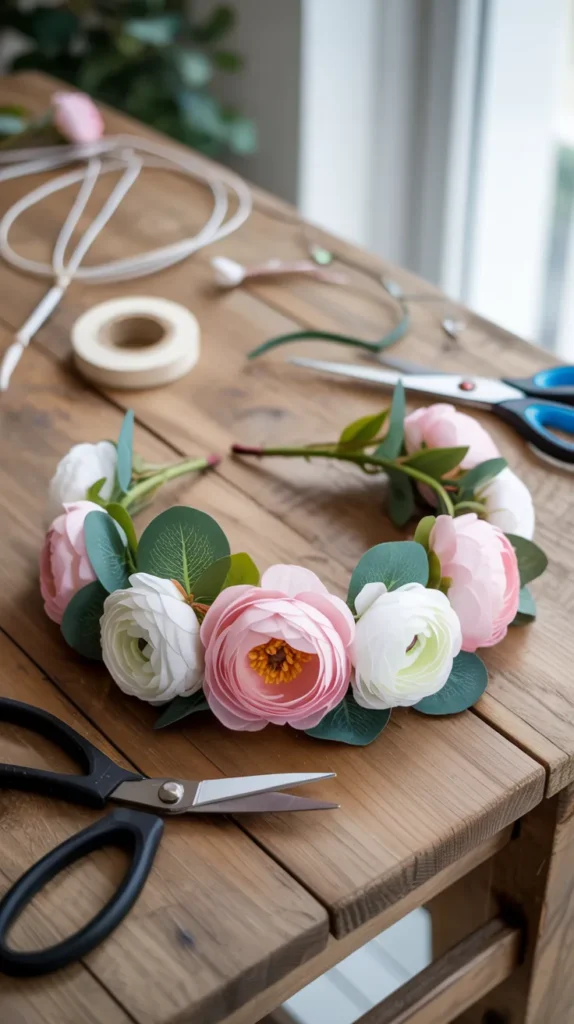 DIY Flower Crown Fake-Flowers