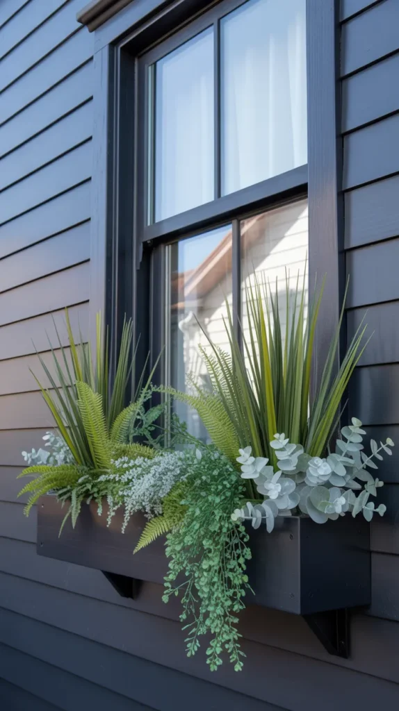 Fake Flowers-In-Window-Boxes