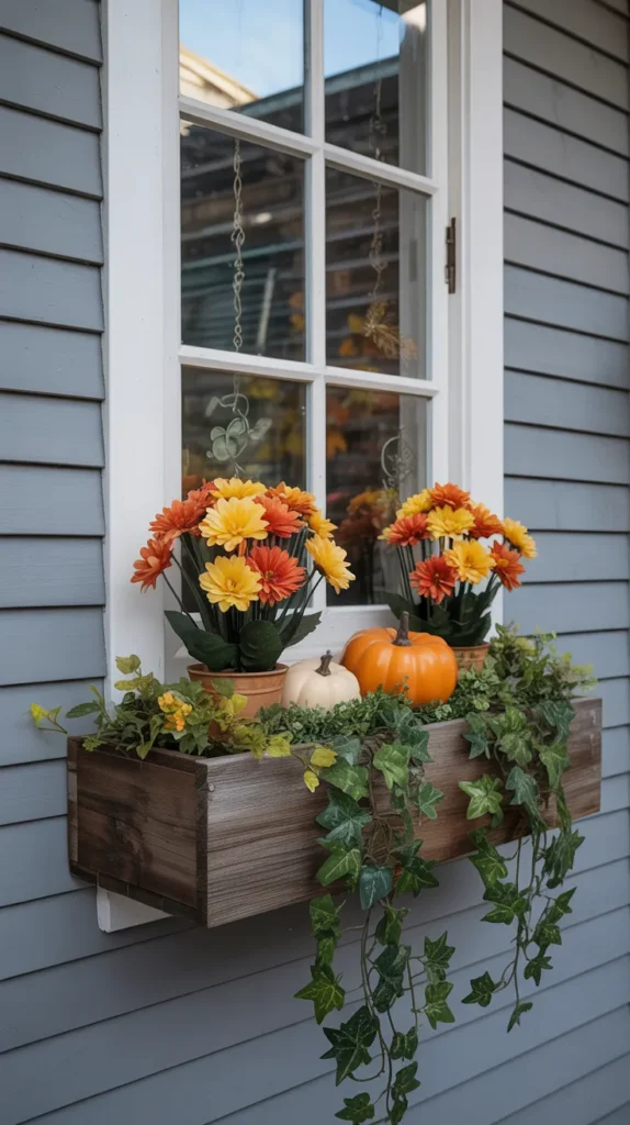 Fake Flowers-In-Window-Boxes
