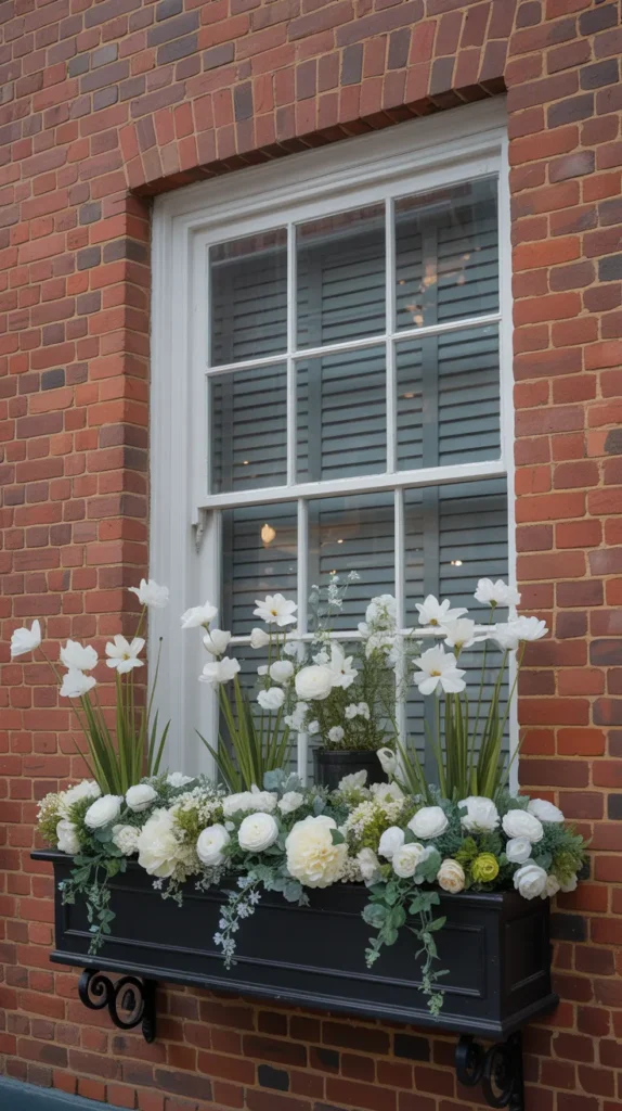 Fake Flowers-In-Window-Boxes