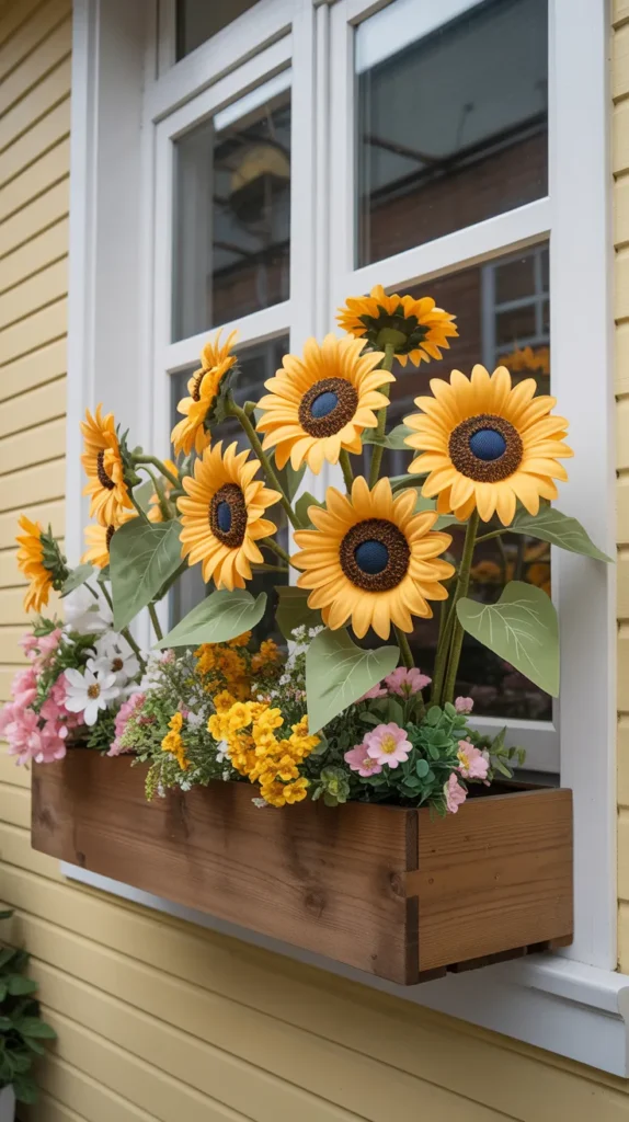 Fake Flowers-In-Window-Boxes